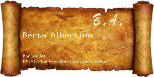 Berta Albertina névjegykártya